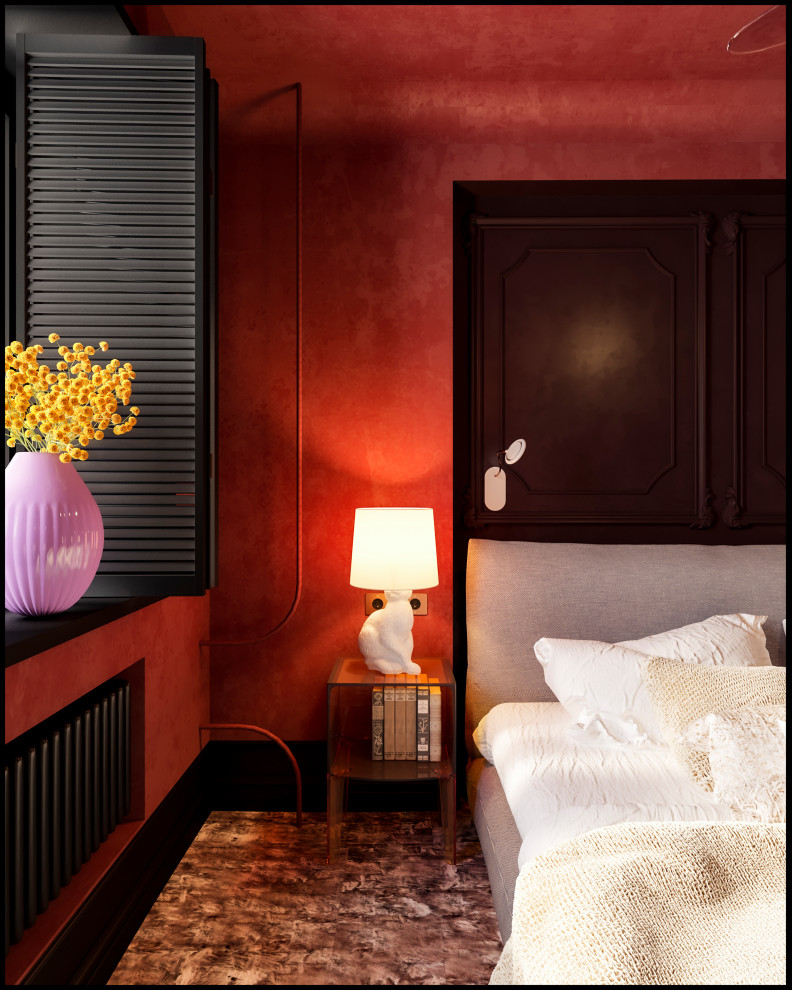 Эклектичный проект квартиры с огромной гардеробной с окном