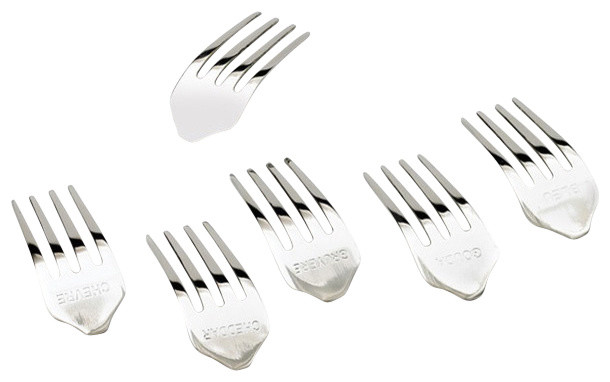 Stainless Steel Cheese Label Forks Heads, Set of 6