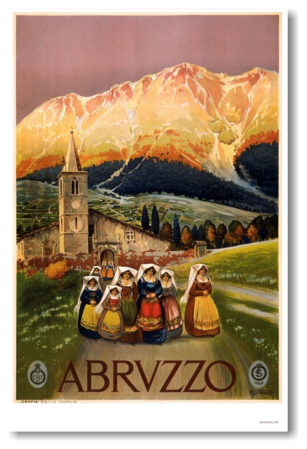 NEW Italian Vintage Reproduction Tourism POSTER - Abruzzo