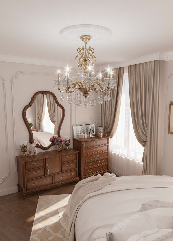 Квартира в классическом стиле с существующей мебелью.