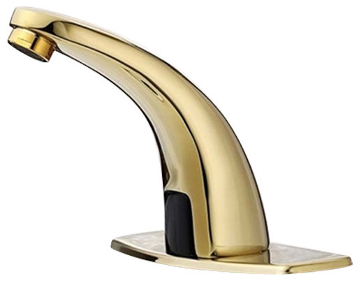 Lenoxp Gold Tone Sensor Faucet Contemporary Bathroom Sink