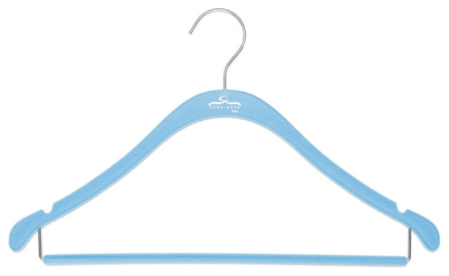 The Signature Slim Shirt Hanger w/ Bar, Blue w/ Chrome