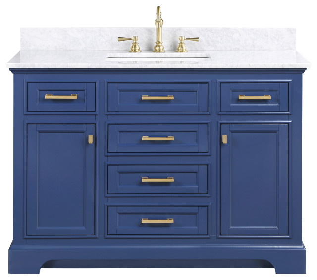 Milano Single Vanity Blue, 54 Inch Bathroom Vanity Double Sink Canada