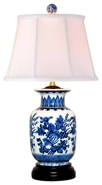Chinese Blue And White Porcelain Vase, Crestview Collection Adeline French Blue Table Lamp