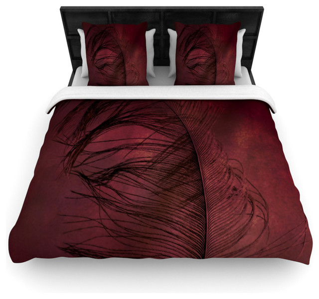 Robin Inson Plumtickled Maroon Red Duvet Cover Contemporary Robin Inson Plumtickled Maroon Red Cotton Duvet Cover Queen