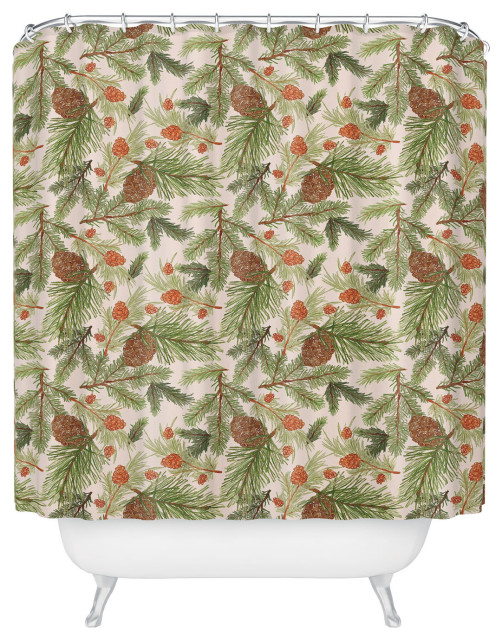 Dash And Ash Cabin In The Woods Shower Curtain, 71x74