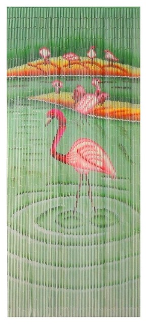 Flamingoes Bamboo Curtain