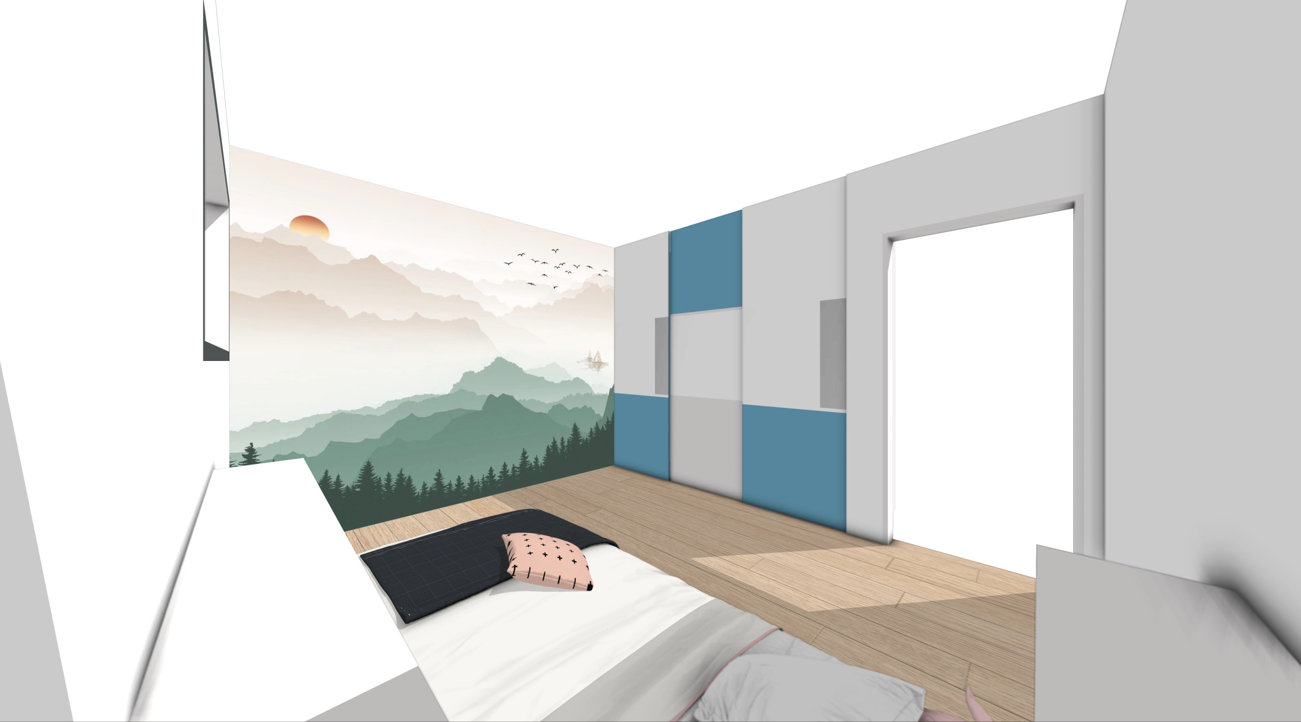 Projet tests papiers peints "La chambre d'Olivia"