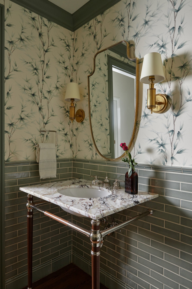 Pillement House - Farmhouse - Powder Room - Chicago - by Laura Design ...