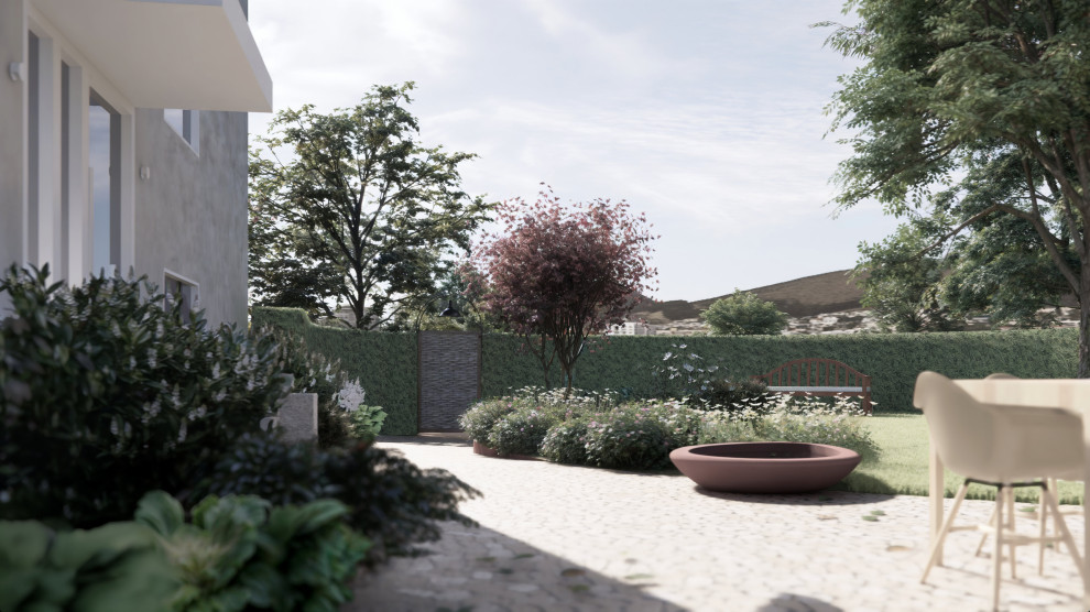 Romantischer Garten im modernen Landhausstil