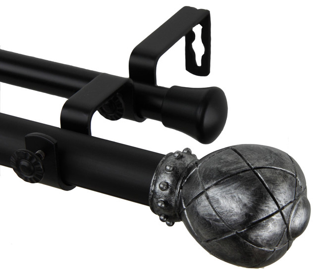 Rod Desyne Home Decorative Supreme Double Curtain Rod Black