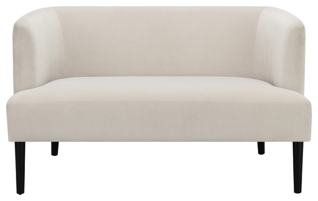Velvet Glam Channel Tufted Sofa Cream