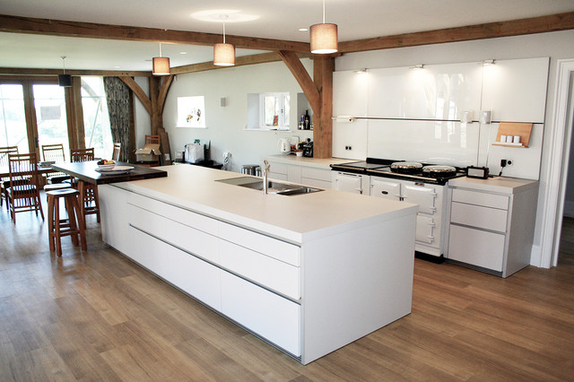 modern kitchen design with aga