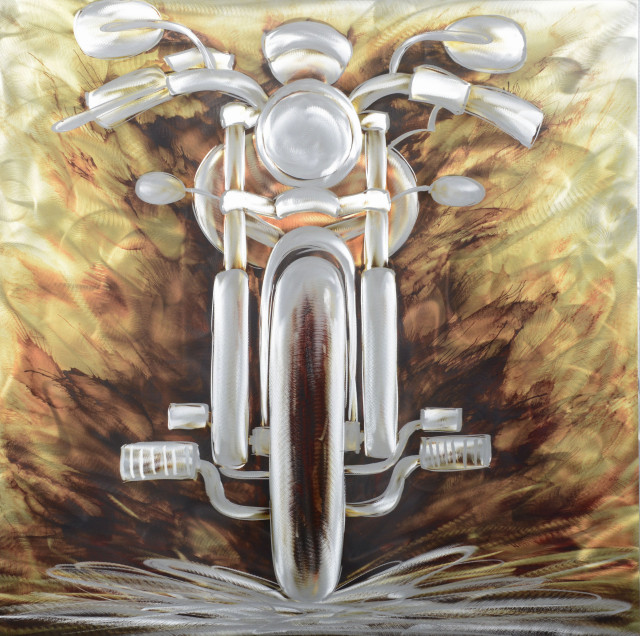 Showcase Motorcycle Industrial Metal Wall Art by Peterson