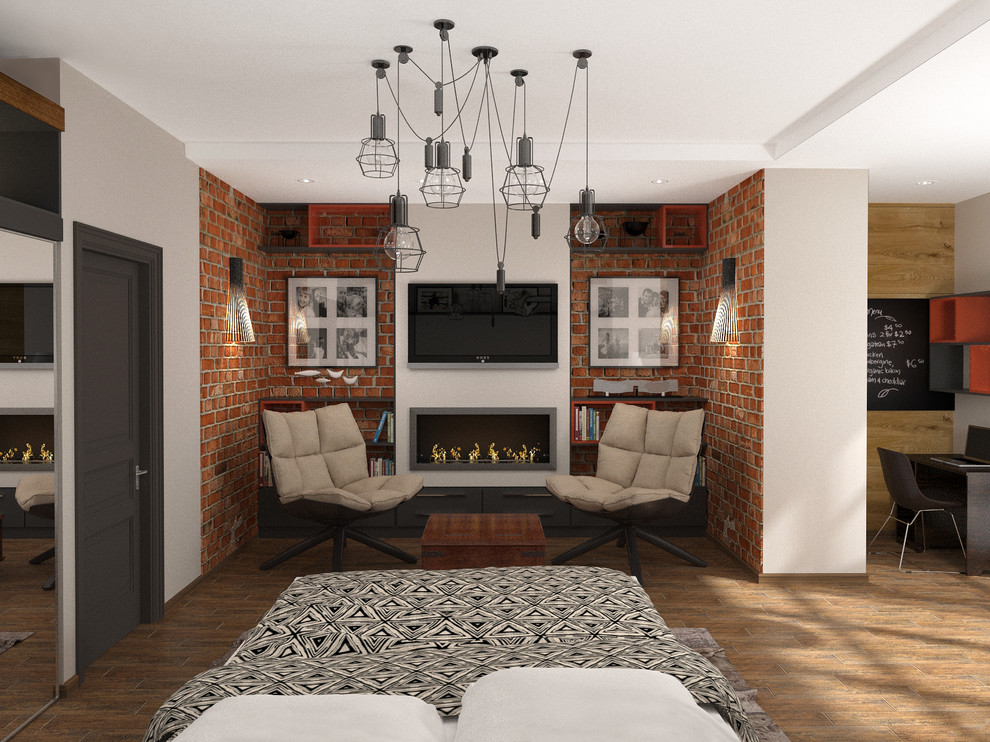 Квартира в стиле домашний лофт для семьи. Коммунарка, Московская обл.