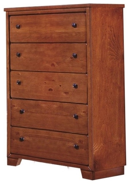 5 Drawer Chest In Cinnamon Pine, Pine Furniture Dresser Drawer