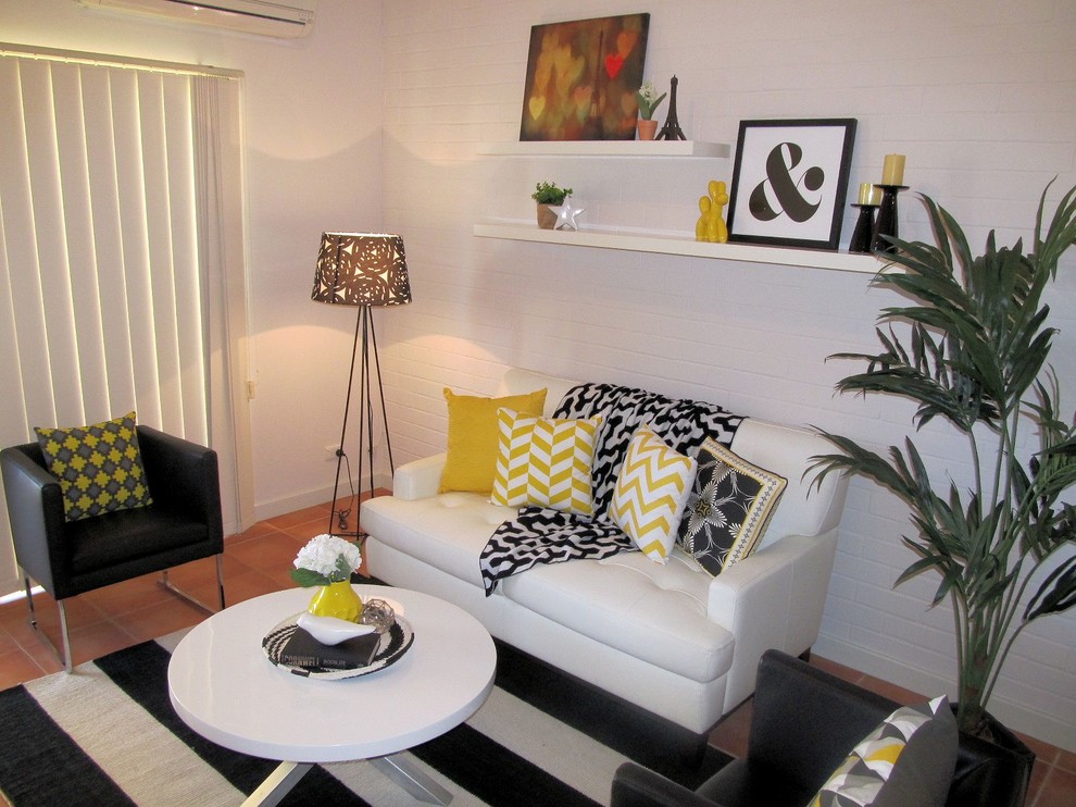 Photo of a contemporary living room in Perth.