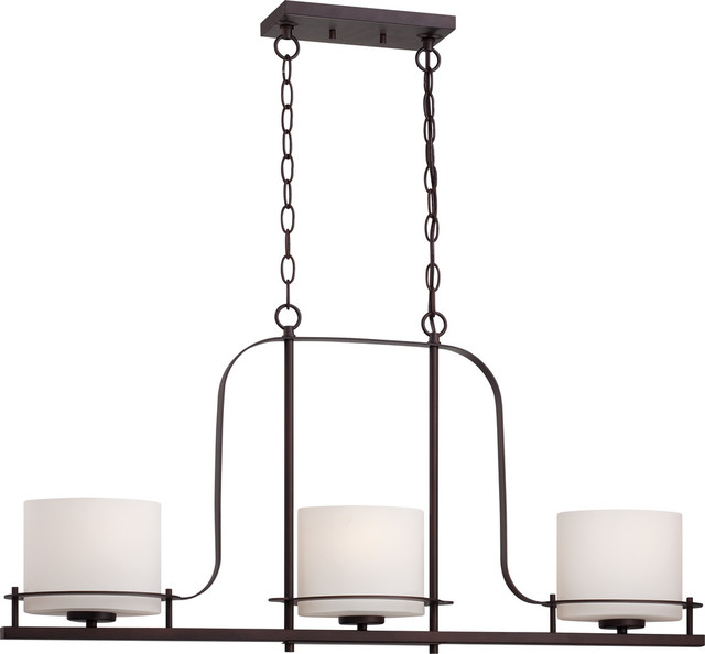 Loren 3 Light Island Pendant With Oval Frosted Glass Loren 3 Light Island Pendant With Oval Frosted Glass