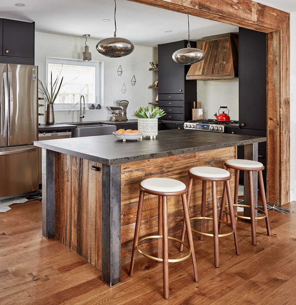 Example of a mountain style kitchen design in Toronto