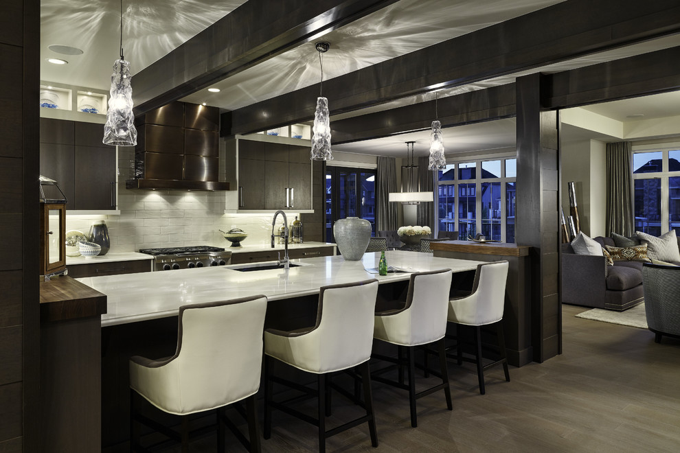 Transitional kitchen photo in Calgary