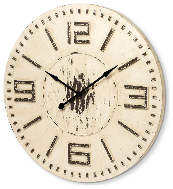 Devonshire 42" Light Brown Wooden Farmhouse Wall Clock Farmhouse