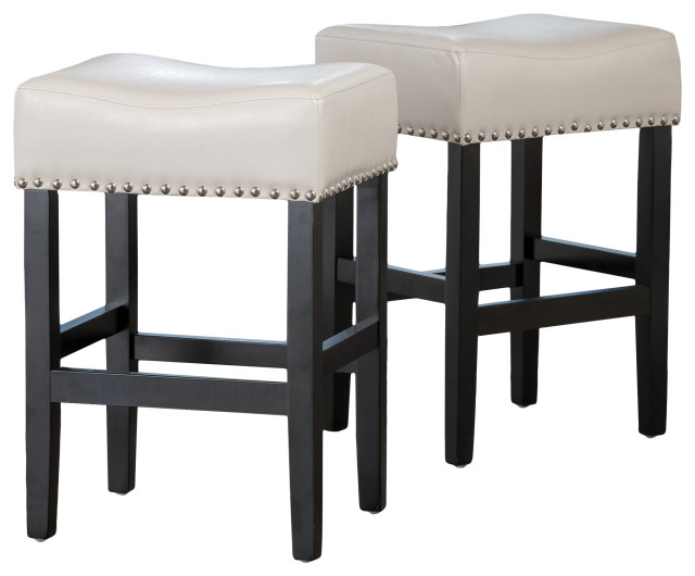 Gdf Studio Chantal Backless Leather, Counter Height Backless Bar Stools Set Of 2