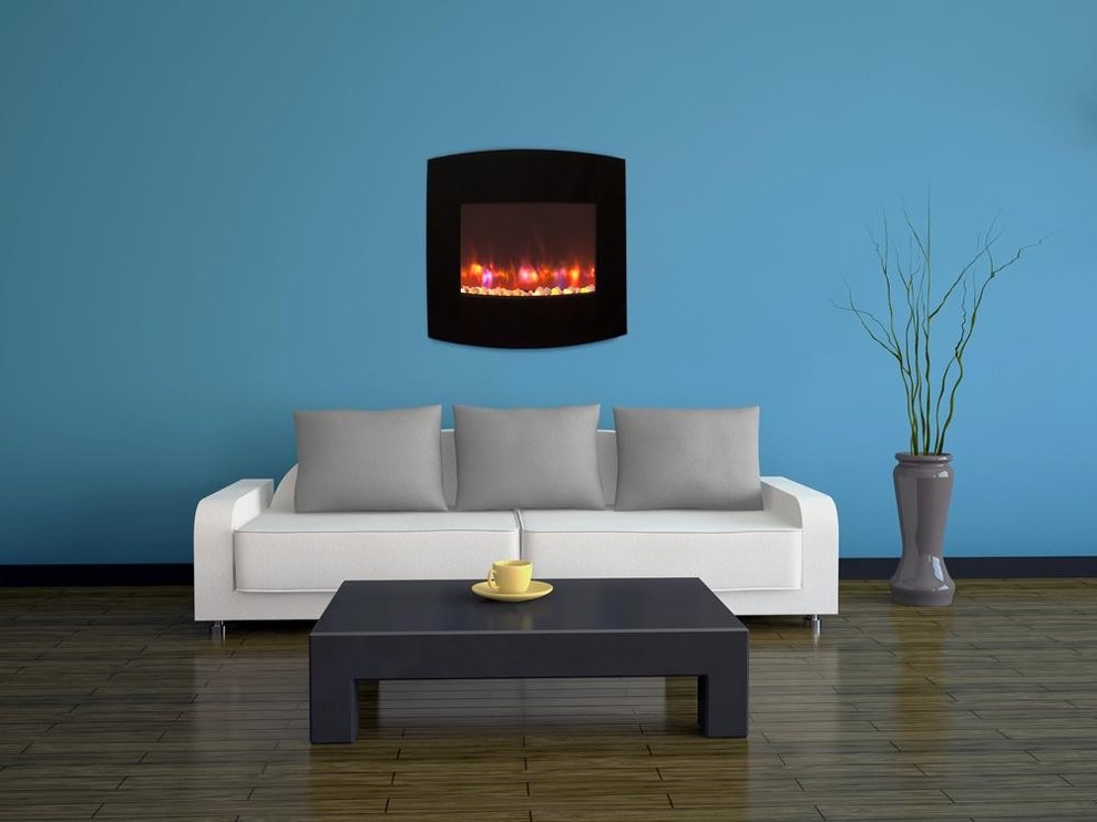 36" Linear Electric Fireplace with Radius Front