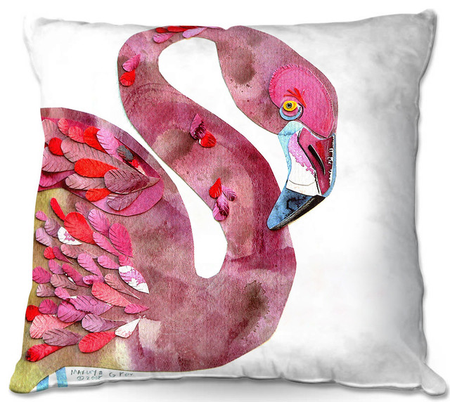 Flamingo Throw Pillow, 22"x22"