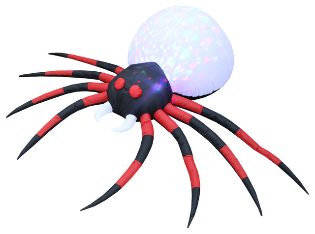 Halloween Inflatable Large Red Spider With Led Yard Decoration