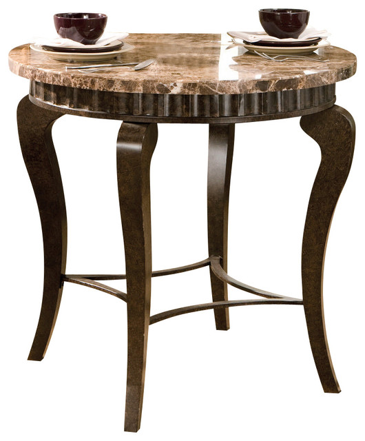 Steve Silver Hamlyn 36 Inch Round Marble Top Counter Height Table