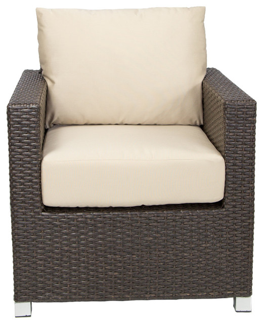 Venice Club Chair With Sunbrella Cushions Espresso Brown