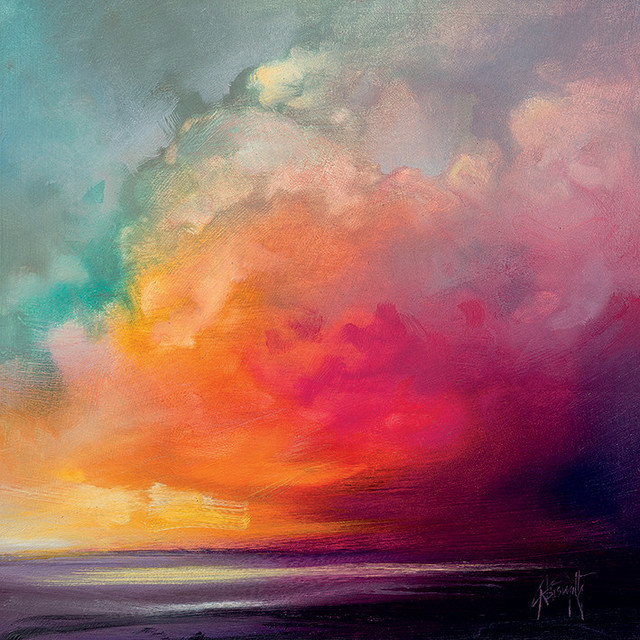 "Sunset Cumulus Study 1" Printed Canvas by Scott Naismith, 40x40 Cm