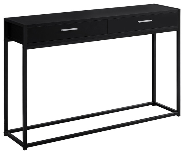 48 Accent Table Black Black Metal Hall Console Industrial