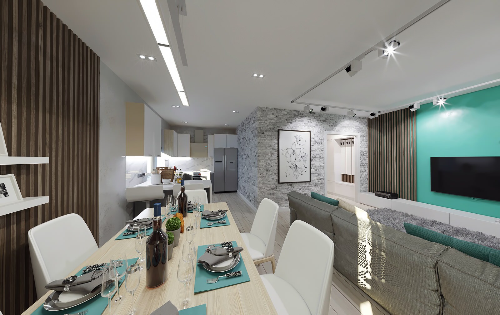 Квартира в бирюзе