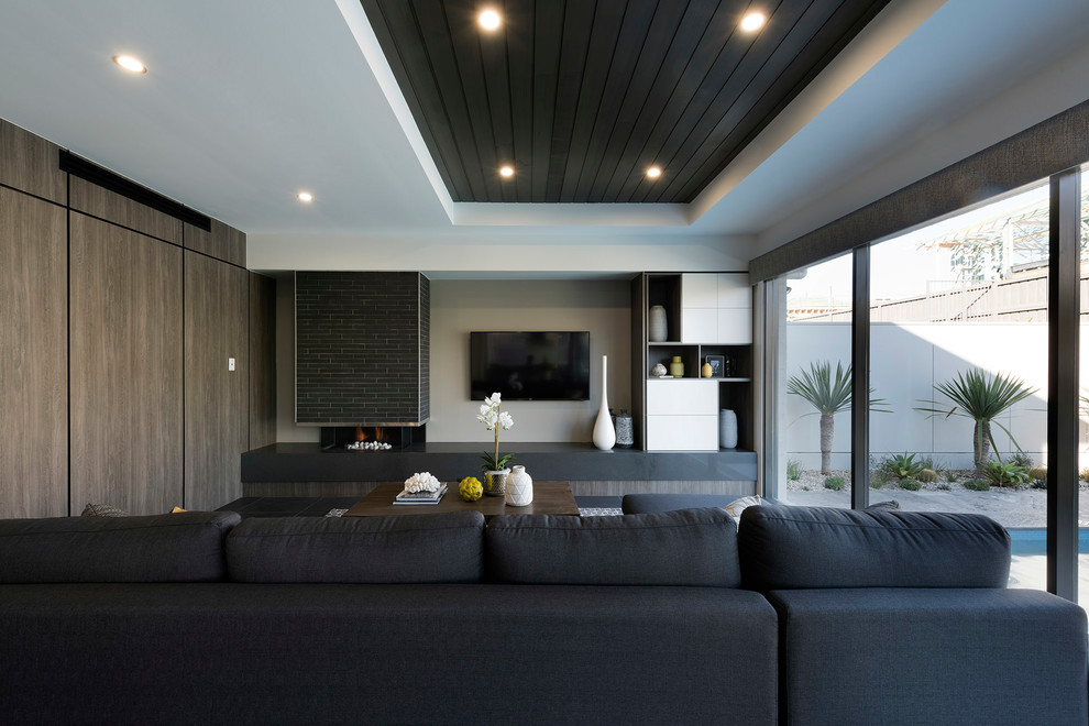 Design ideas for a contemporary living room in Sydney.