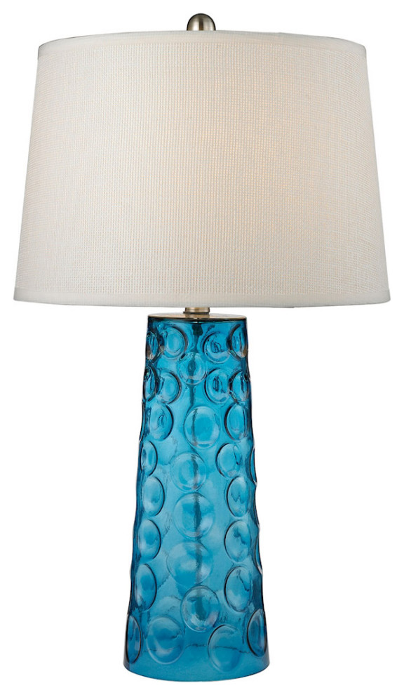 Hammered Glass 1 Light Table Lamp, Incandescent, 3-Way