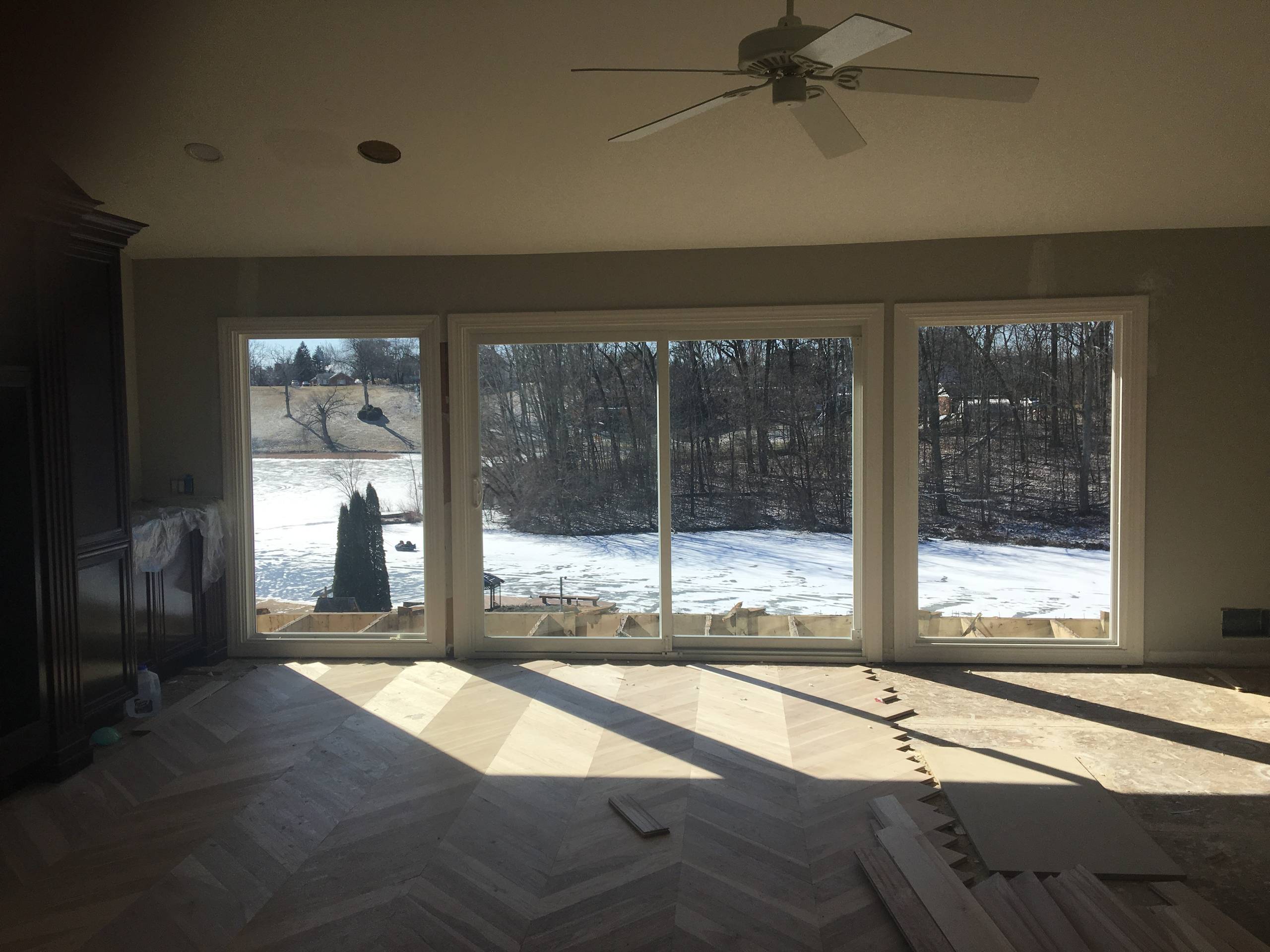 Oxbow lake hardwood flooring and windows