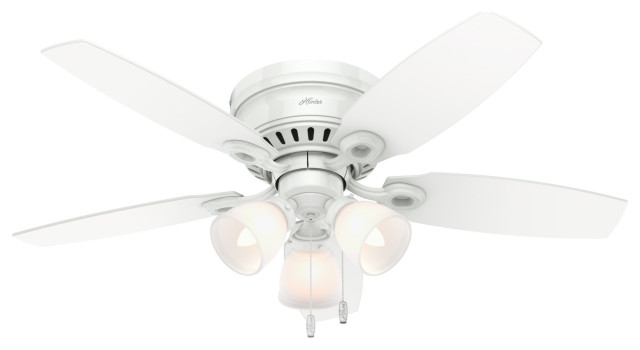 Hunter Fan Company 46 Hatherton Snow White Ceiling Fan With Light Traditional Ceiling Fans By Buildcom Houzz