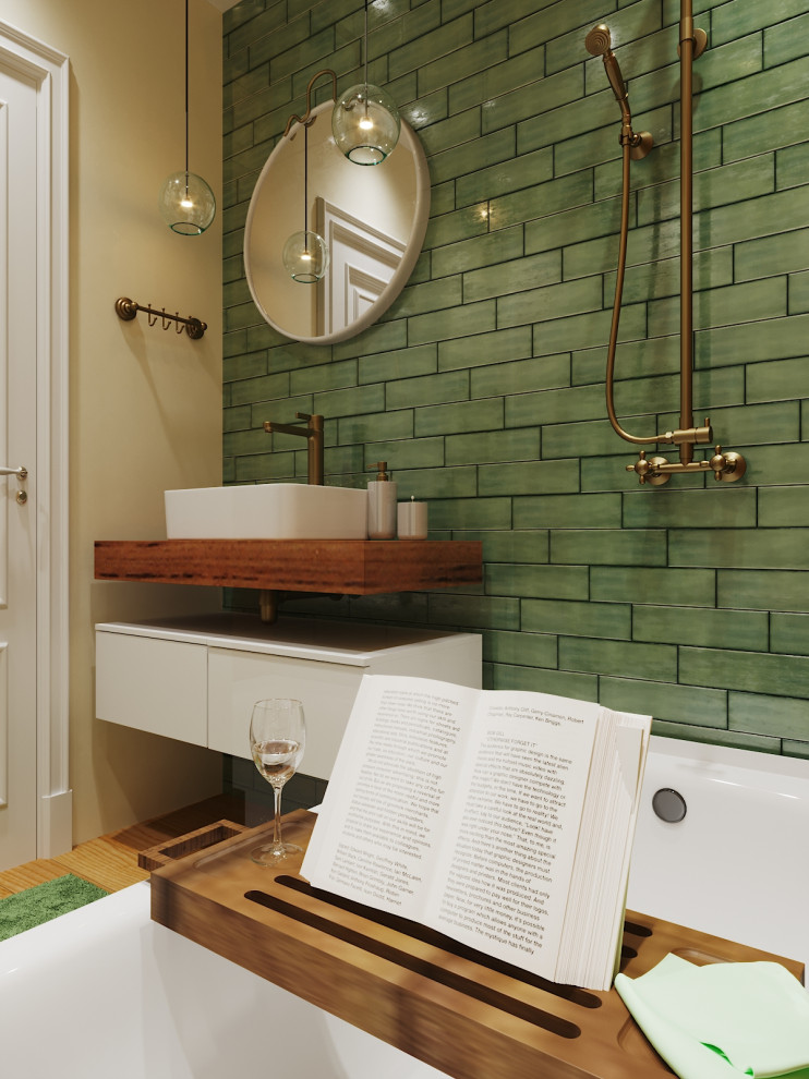 Зелёная ванная комната