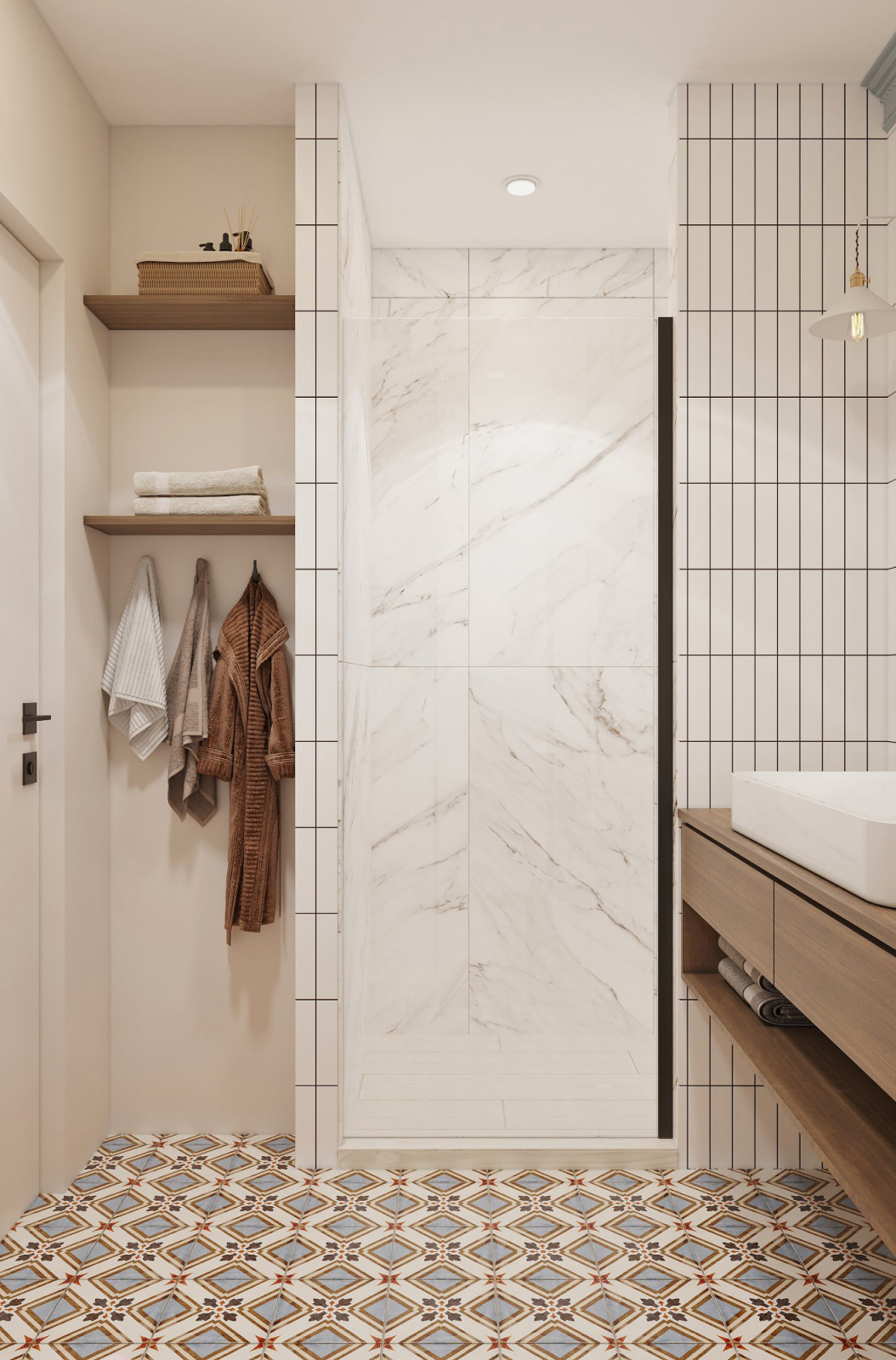 Дизайн проект квартиры с элементами стиля mid-century modern.