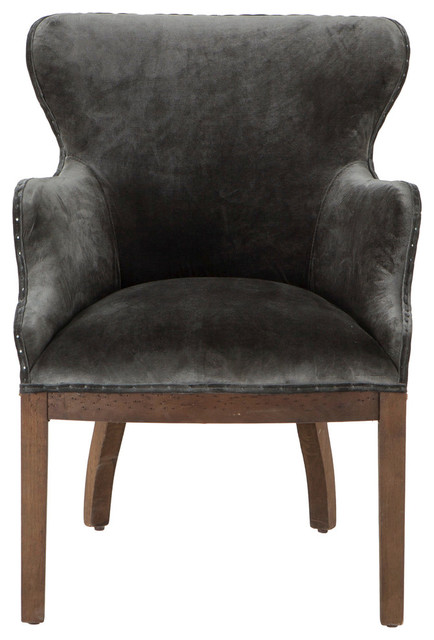 Charles Deconstructed Gray Velvet Armchair