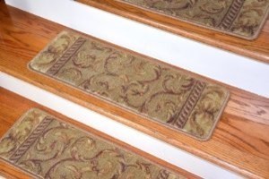 Dean Premium Carpet Stair Treads - Meadow Green Scrollwork (13)