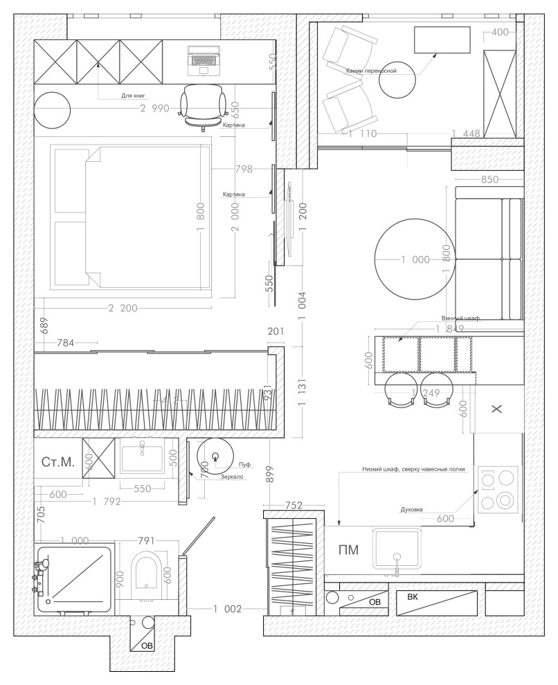 Однокомнатная квартира ЖК 2119 40м2