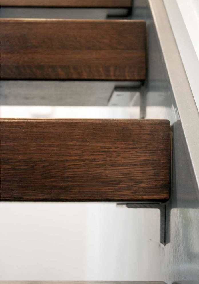 46_Stunning Riser-less Stairs with 4" Solid Oak Treads, Alexandria 22305