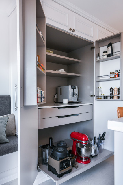 Appliance Pantry with Coloured Internals - Traditional - Kitchen ...