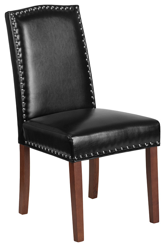 Black Leather Parsons Chair Transitional Dining Chairs by Beyond