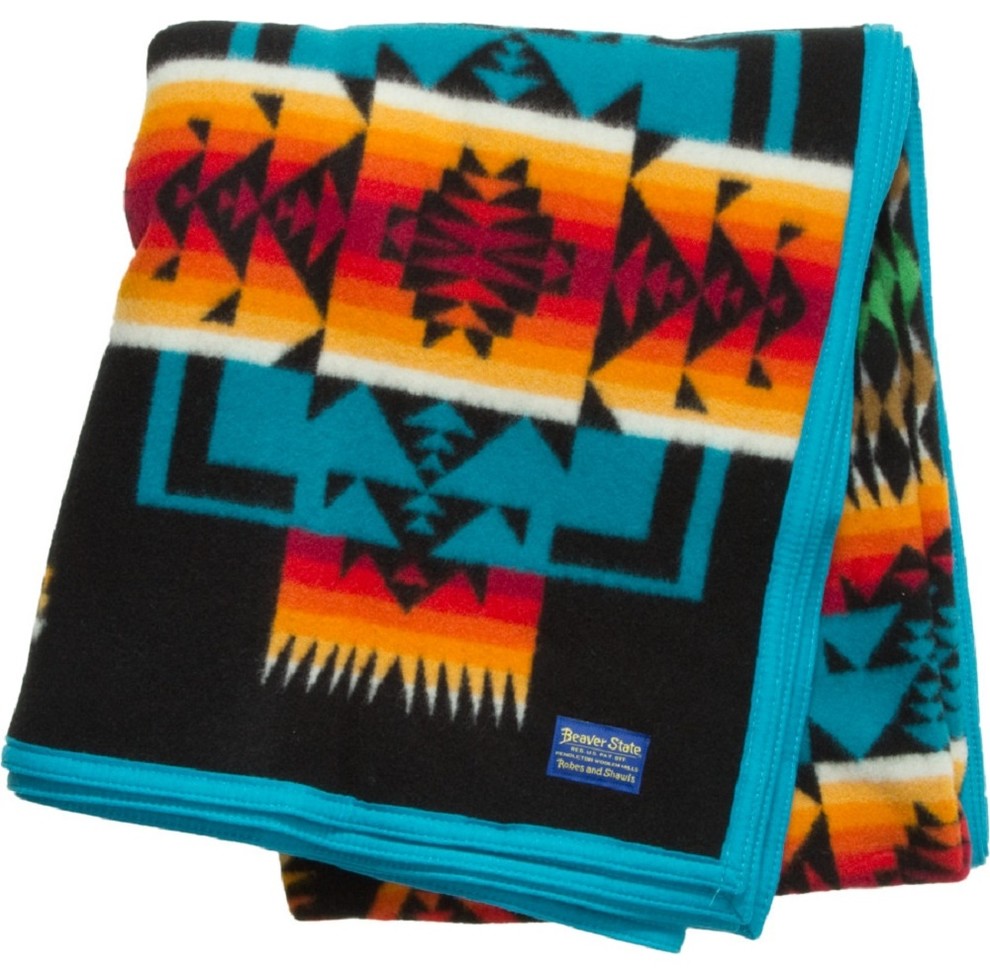 Pendleton Chief Joseph Black Throw Blanket