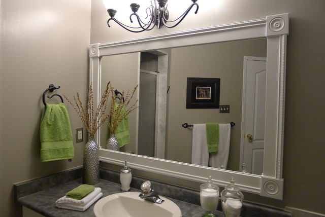  Bathroom  Vanity with Custom Mirror  Frame Contemporary 