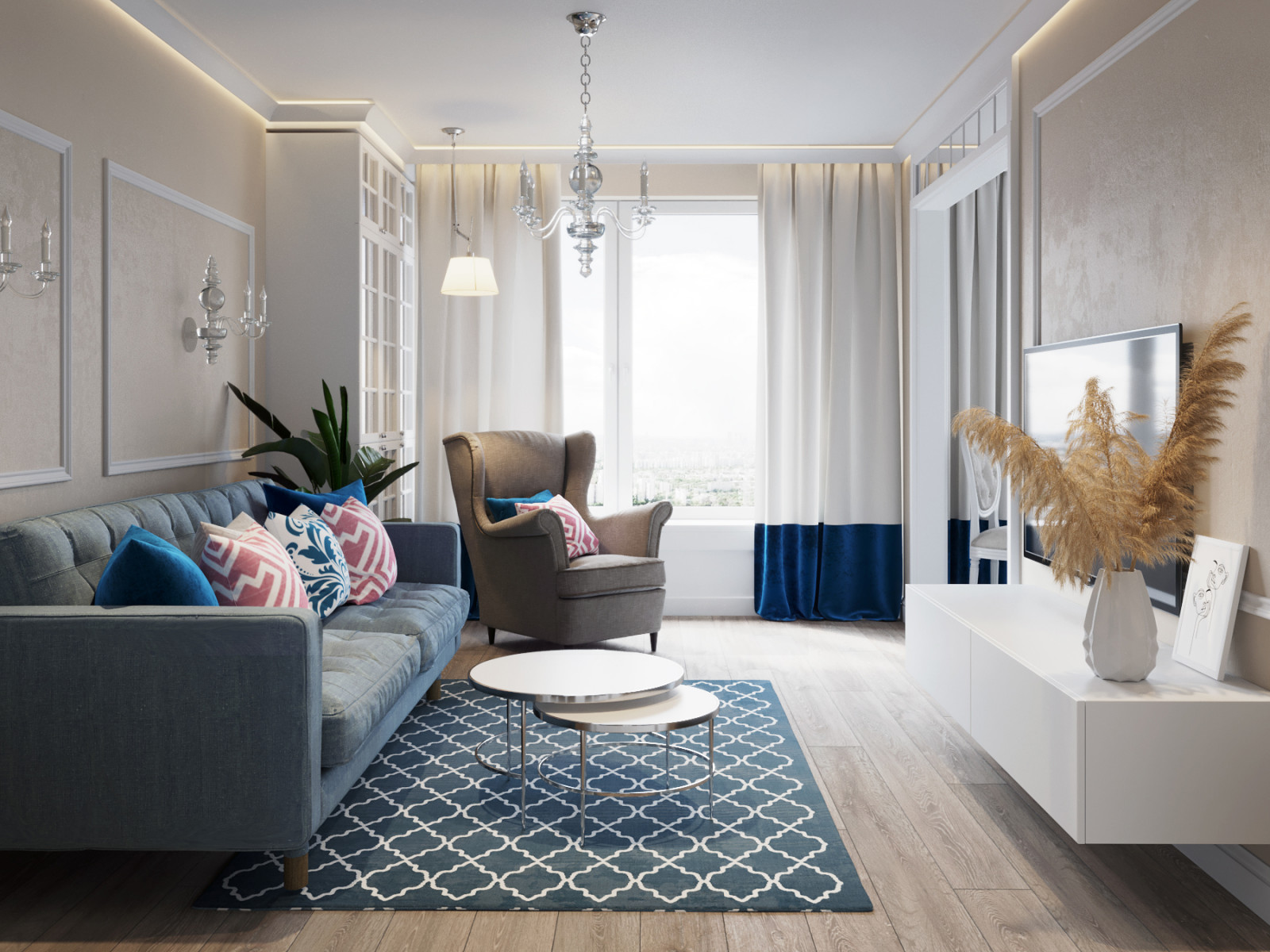 Квартира в голубых тонах в Новой Боровой