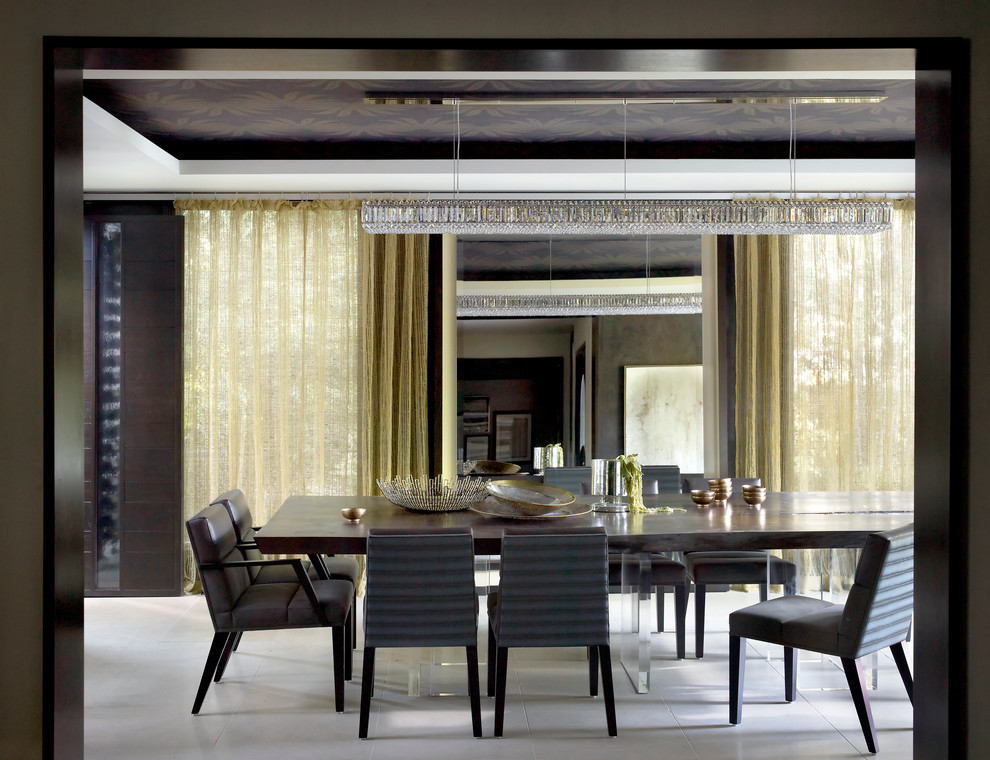 This is an example of a contemporary separate dining room in Chicago.